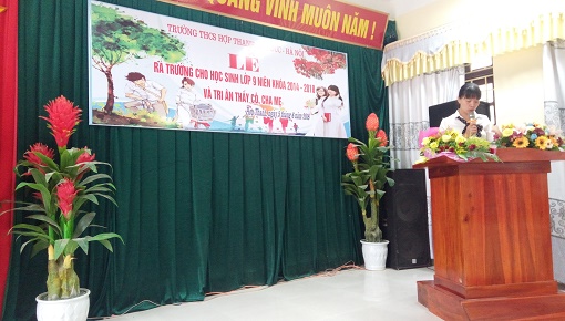 TRƯỜNG THCS HỢP THANH TỔ CHỨC LỄ RA TRƯỜNG, TRI ÂN CÁC THẦY CÔ GIÁO VÀ CHA MẸ CHO HỌC SINH KHỐI 9