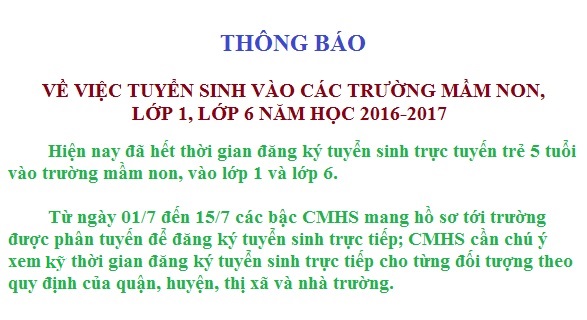 Hết thời gian đăng ký tuyển sinh trực tuyến